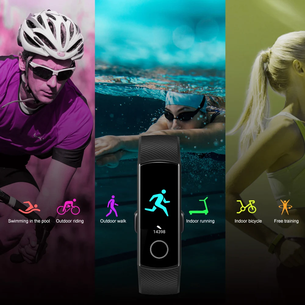 Умный Браслет huawei Honor Band 5 NFC, оксиметр AMOLED, сенсорный цветной экран, для плавания, для обнаружения осанки, водонепроницаемый браслет Honor Band 5