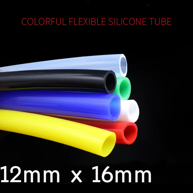 

Colorful Flexible Silicone Tube ID 12mm x 16mm OD Food Grade Non-toxic Drink Water Rubber Hose Milk Beer Soft Pipe Connector