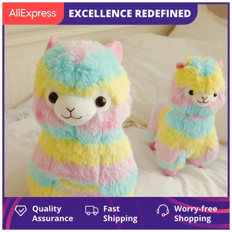 

Красочные плюшевые куклы альпака, 25 см, милые куклы-животные, мягкие хлопковые мягкие куклы, домашние мягкие игрушки, мягкие игрушки, мягкие ...