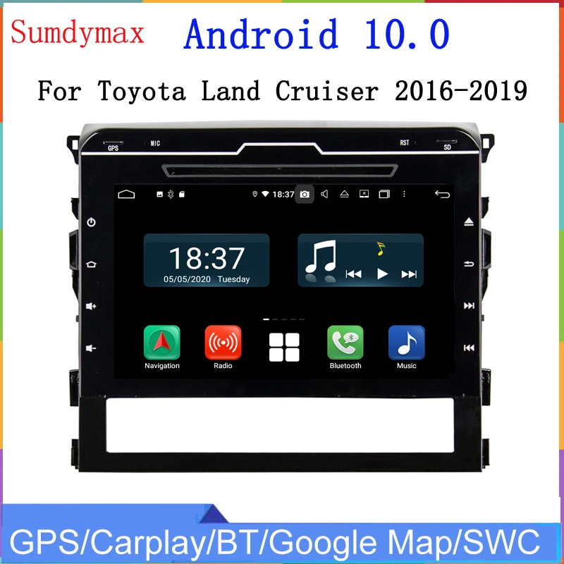 

Автомобильный dvd мультимедийный плеер Android10 для toyota Land Cruiser 2016-2019, автомобильное радио, аудио, стерео, gps-навигация, головное устройство для ...
