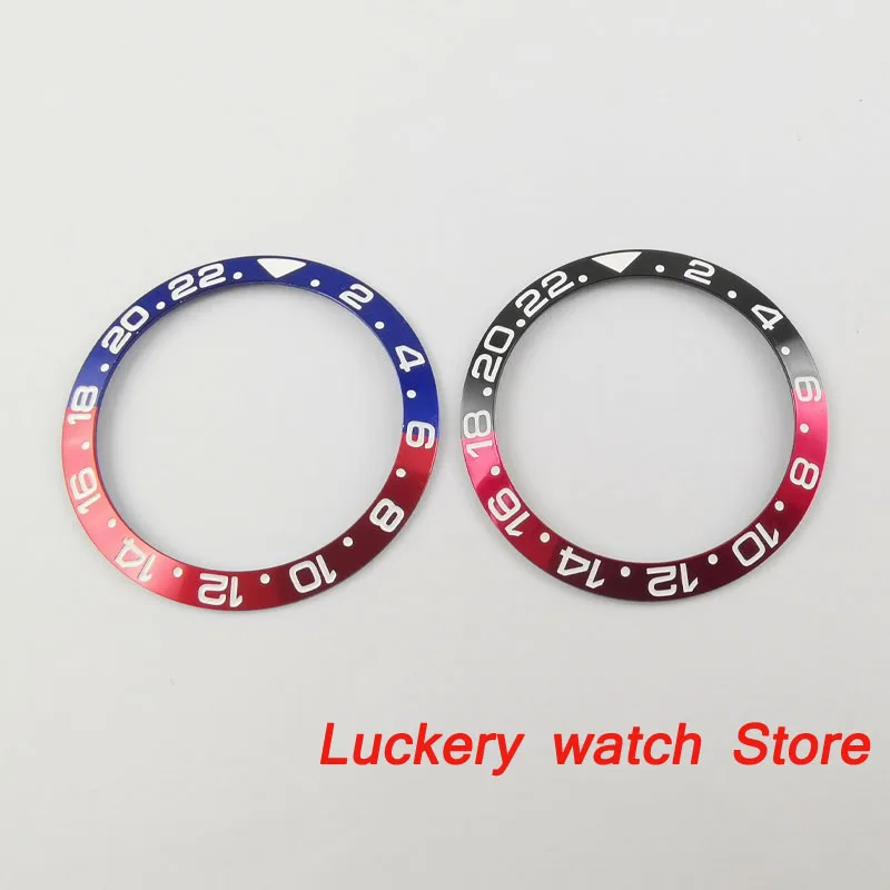 

38 мм красный и синий Алюминиевый ободок белые метки подходят для 40 мм SUB GMT мужские watch-Q39