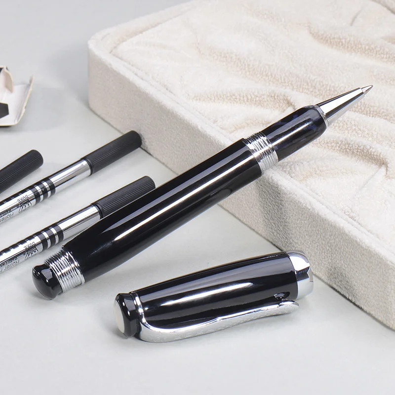 

Duke Tutor Classic Rollerball Pen , Black Barrel and White Pearl on Top , Ideal for Business Office Home or Gift