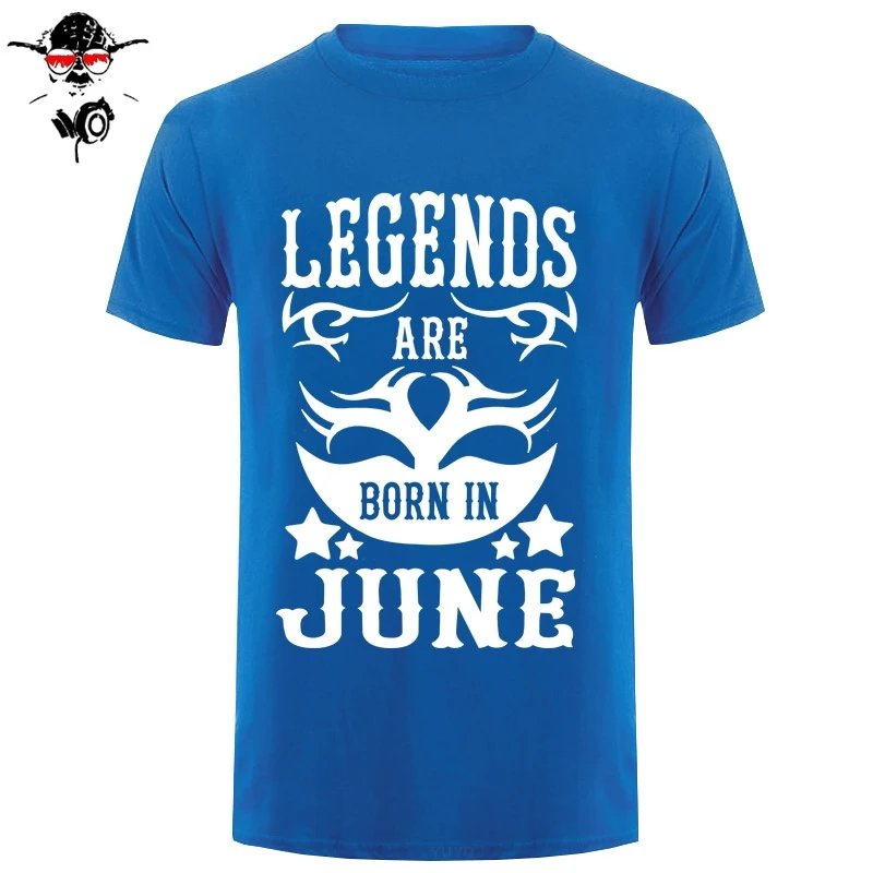 Летняя мужская футболка с принтом Legends Are Born In June футболка-забавный подарок на