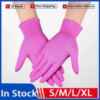 nitrile gloves pink black 100pcslot food grade waterproof allergy free disposable work safety gloves nitrile gloves mechanic