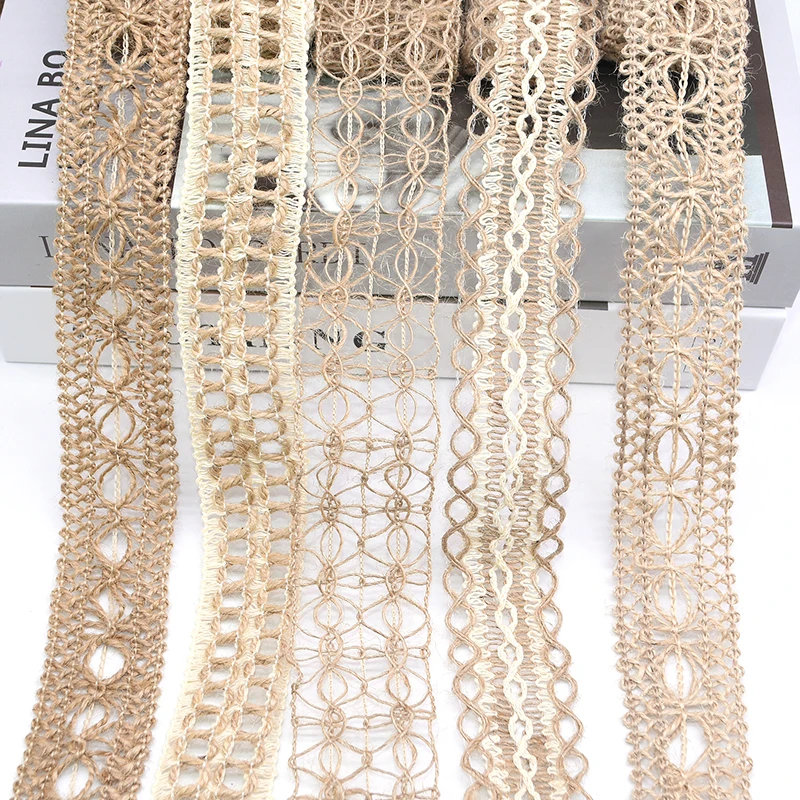 1 рулон 2 метра красивая джутовая атласная лента винтажная деревенская плетеная