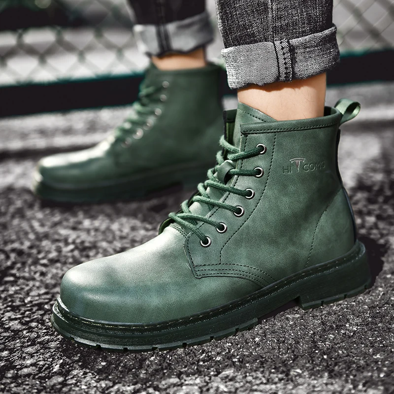 2021 Новый Coturno деловая кожаная мужская обувь с высоким берцем Модные зимние теплые