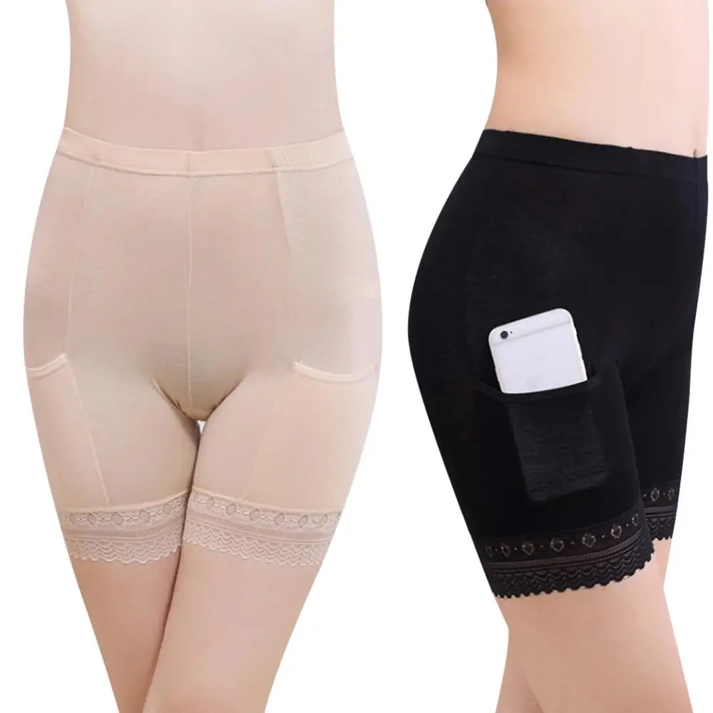 Женские трусы-боксеры из мягкого хлопка Бесшовные Короткие шорты с карманами