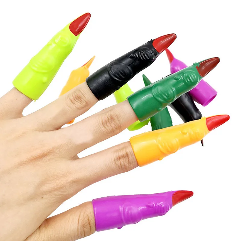 

5pcs Halloween Stage Finger Sets Toy Holiday Party Role-Playing Simulation Nails Ghost Festival Decoration Witch Props