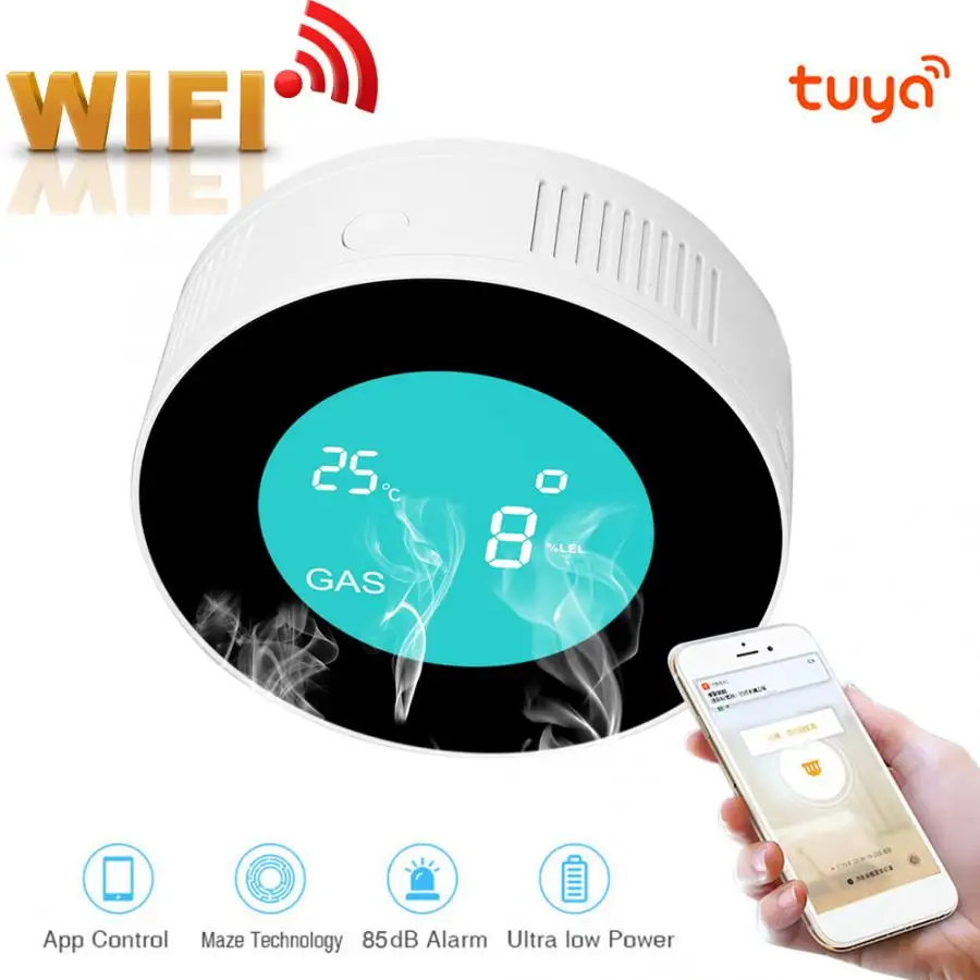 Детектор Утечки горючего газа с ЖК дисплеем 100 240 В|Сенсор и детектор| |