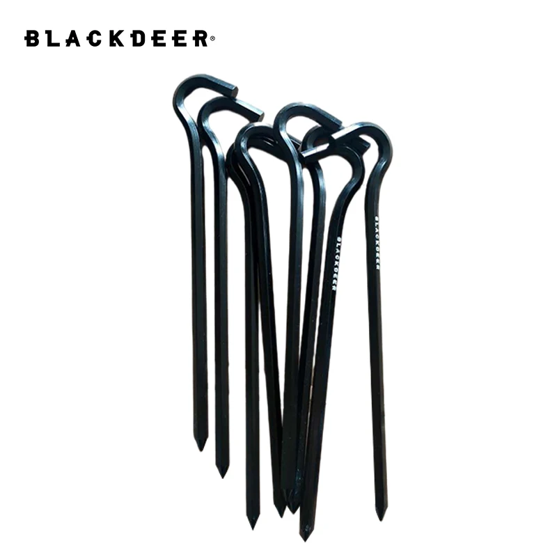 BLACKDEER 8pcs Camping Tent Pegs Aluminum Alloy Tent Nail Hiking Hook Nail Tent Stake guy line Wind rope buckle accessories