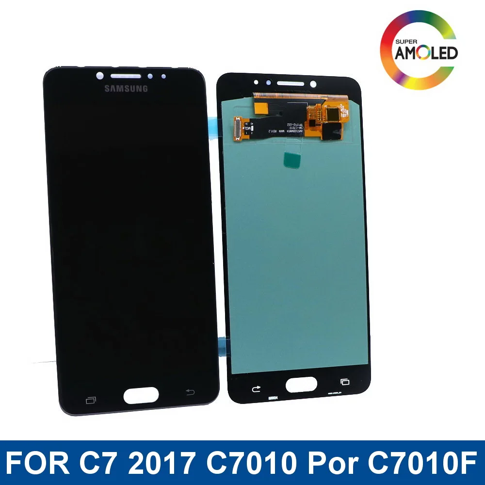 Супер AMOLED ЖК-экран для Samsung Galaxy C7 Pro C7010 ЖК-дисплей сенсорный дигитайзер сборка C7 PRO ЖК-дисплей с контролем яркости