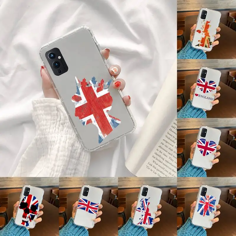

British flag Phone Case Transparent For OnePlus 9 8 7 7t 8t Oppo find X3 X2 reno5 Vivo X60 X50 Pro MeiZu 17 16XS