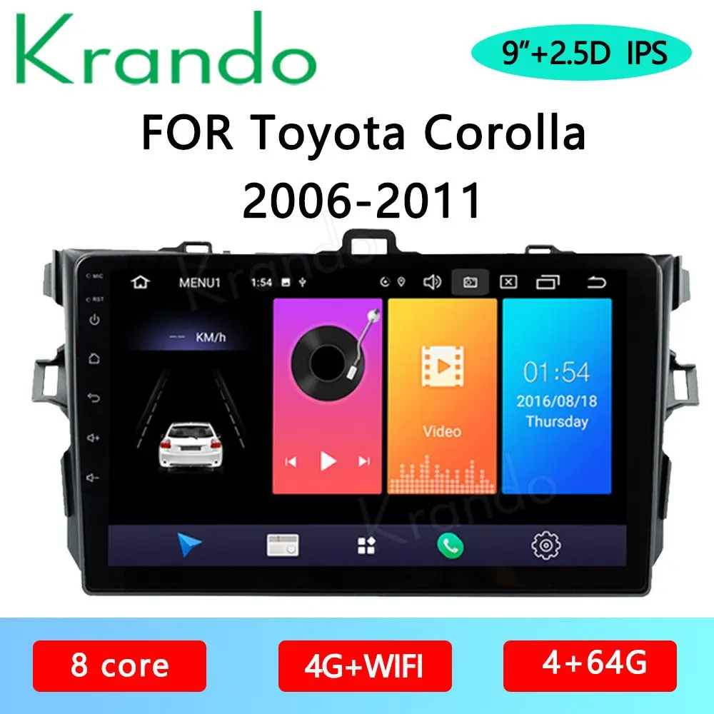 Автомобильная Мультимедийная система Krando автомагнитола на Android 10 0 9 дюймов IPS Full