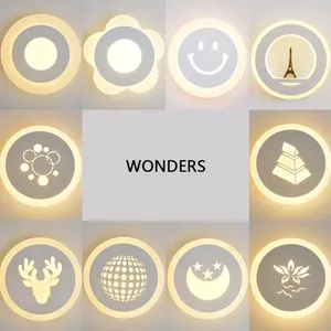 Настенный светильник в скандинавском стиле, светодиодное комнатное бра с несколькими узорами, лампа для спальни, коридора, украшение для дома