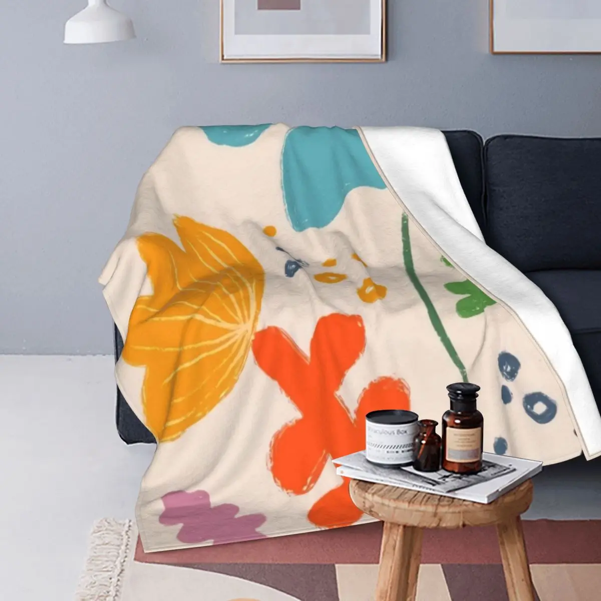 

Matisse Blankets Flannel Print Papier Decoupes Portable Soft Throw Blanket for Sofa Travel Bedspreads
