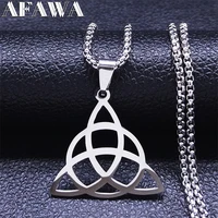 witchcraft stainless%c2%a0steel%c2%a0witchs irish%c2%a0knot chain%c2%a0necklace%c2%a0menwomen geometry necklaces jewelry%c2%a0nudo de bruja n7055s02