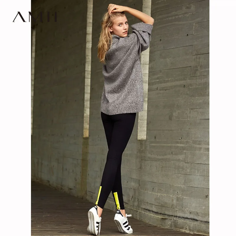 Женские леггинсы Amii повседневные однотонные облегающие брюки карандаш с