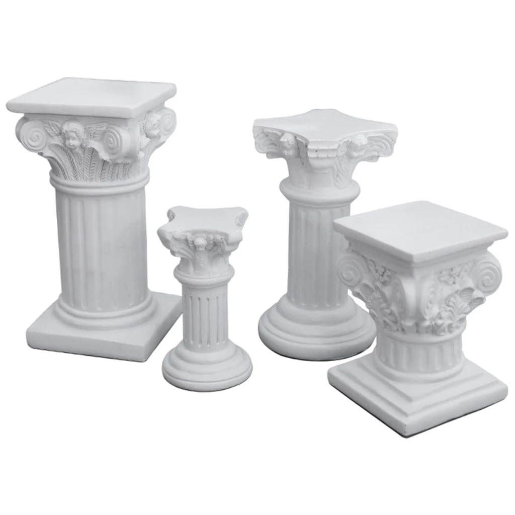 

Creative Miniature Roman Pillar Statue Resin Pedestal Candlestick Stand Figurine Sculpture Table Indoor Kitchen Layout Decor