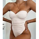 Сексуальный белый купальник VIKINII 2019, женский слитный купальник с пуш-ап и открытой спиной, винтажные женские купальные костюмы с высоким вырезом