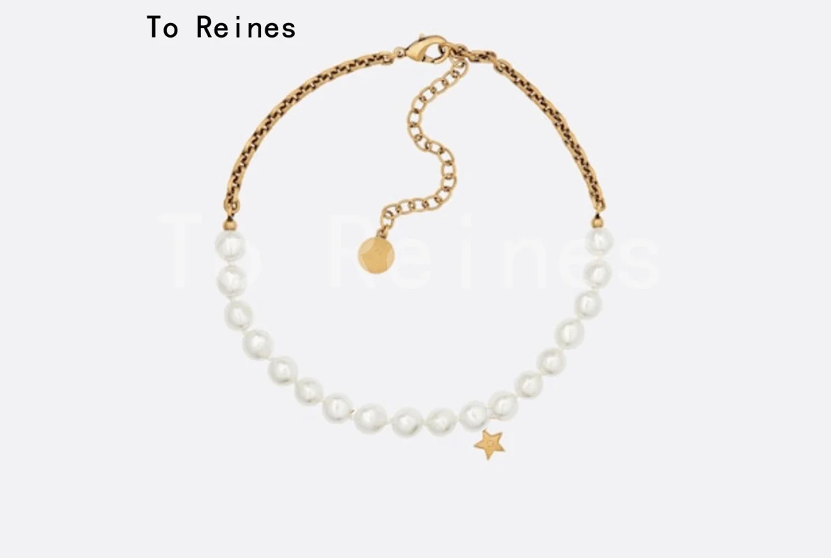 

Scáthach Classic Vintage Pearl Letter D Chokers Necklaces Metal For Women Elegant Jewelry Accessories Wedding Party Gift