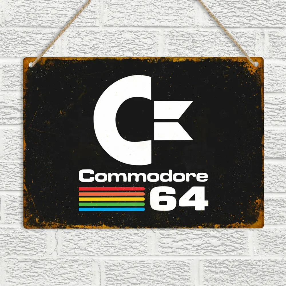 

Placa de Metal de estilo Retro C64, insignia de Metal, Commodore 64, ordenador