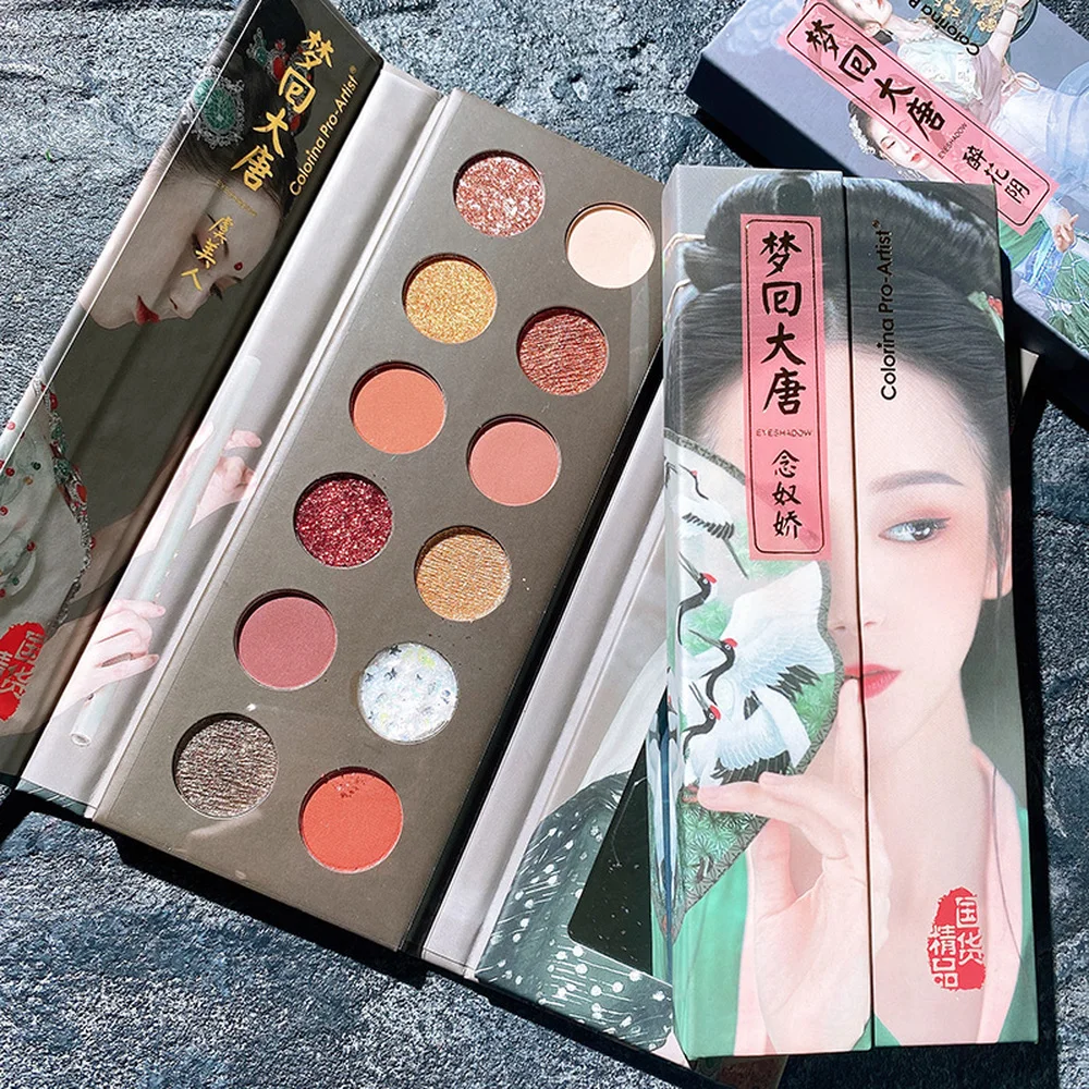 Тени для век в стиле династии Тан компактные ослепительные розовые жемчужные