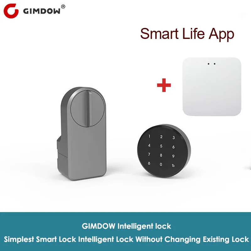 GIMDOW smart door lock Digital Password Bluetooth-compatible Intelligent Sticker Installation Tuya smart APP Electronic Lock