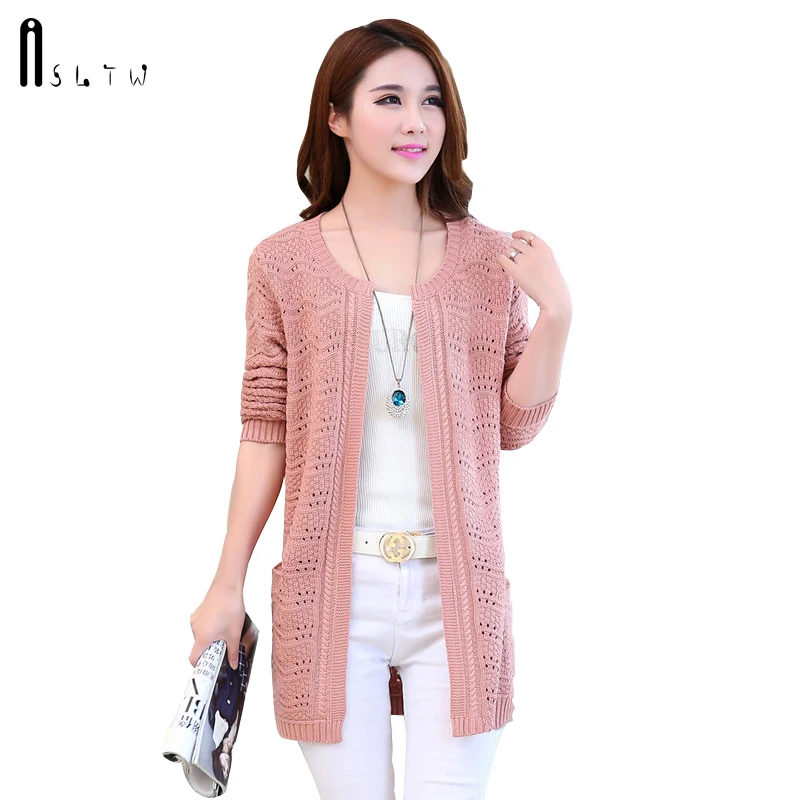 ASLTW Female Cardigan Sweaters Spring And Autumn Long Sleeve Hollow Knitwear Coat Sweater For Women |