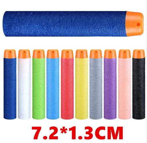 50pcs Bullets Игрушечный костюм для игрушечного пистолета Nerf, тактическое снаряжение, пистолет, челнок, пуля, аксессуары для журналов, зажим для пули, совместимый пистолет Nerf, Рождественский подарок - Цвет: 50pcs Bullets