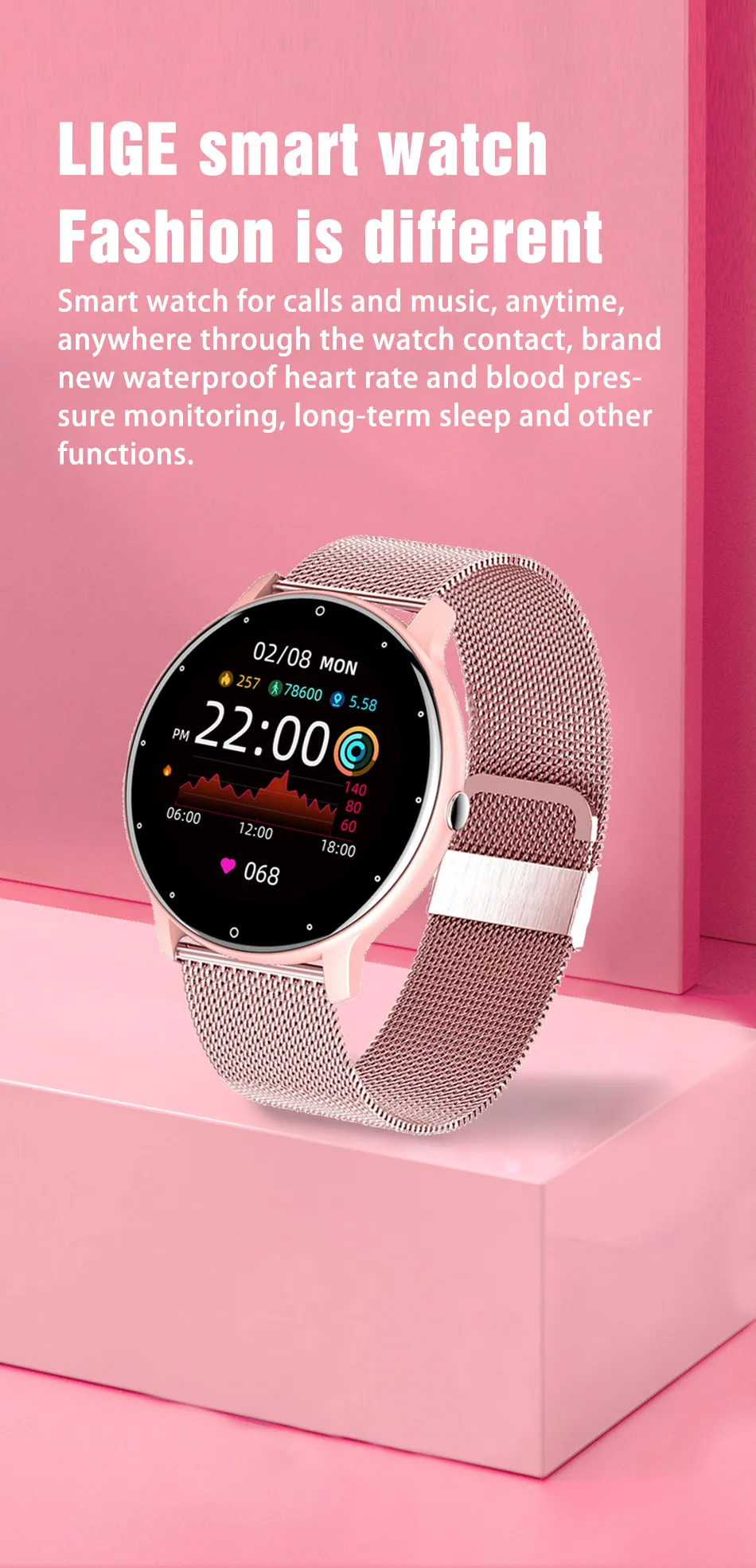 

2021 New Smart Watch Women Full Touch Screen Sport Fitness Watch IP67 Waterproof Bluetooth For Android ios smartwatch Men