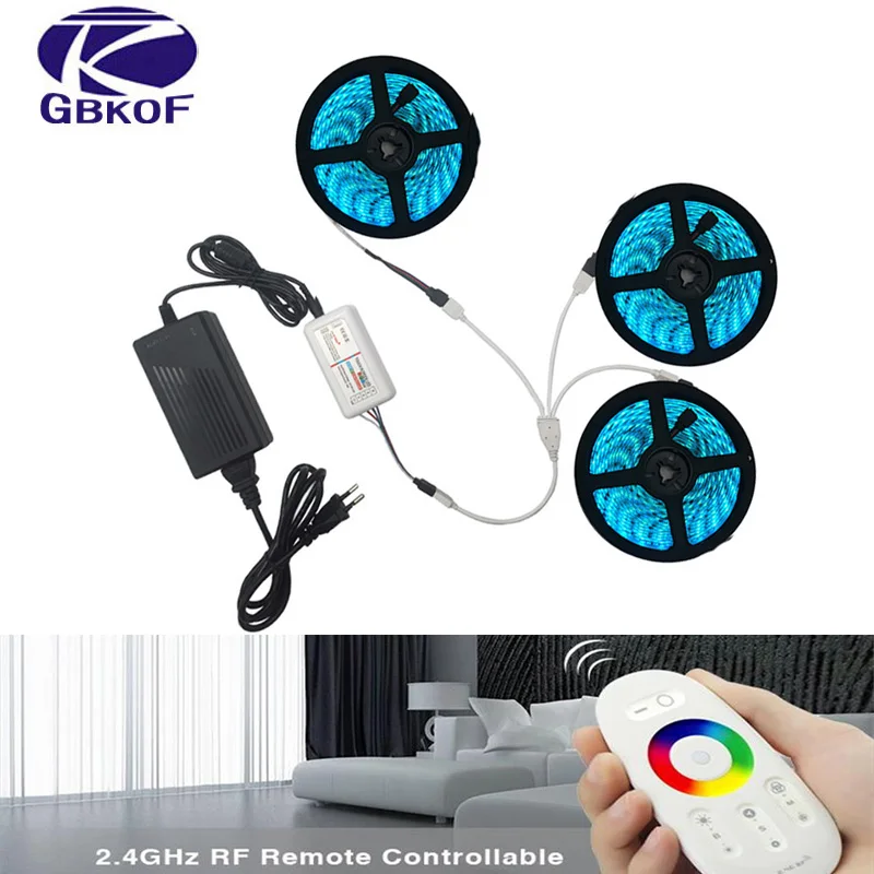 5 м 10 м 15 м Светодиодная лента RGB RGBW 5050 SMD гибкая лента fita светодиодный светильник RGBTape диод DC 12 В+ адаптер
