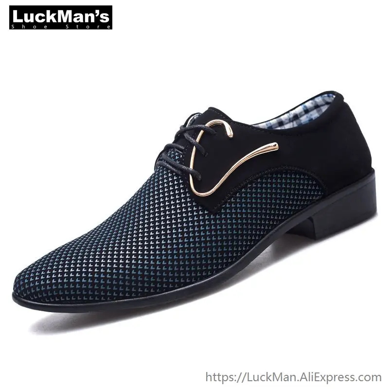 LuckMan 2019 весенние мужские Туфли под платье дизайнер бизнес мужская повседневная