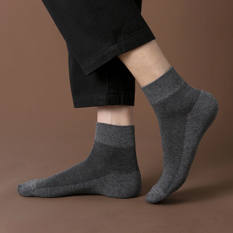 Брендовые мужские носки из хлопка для малышей Новый стиль черные деловые мягкие
