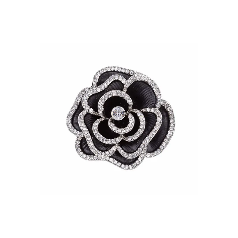 Модный бренд дизайн стразы цветок броши с розами Полный Кристалл Камелия женская