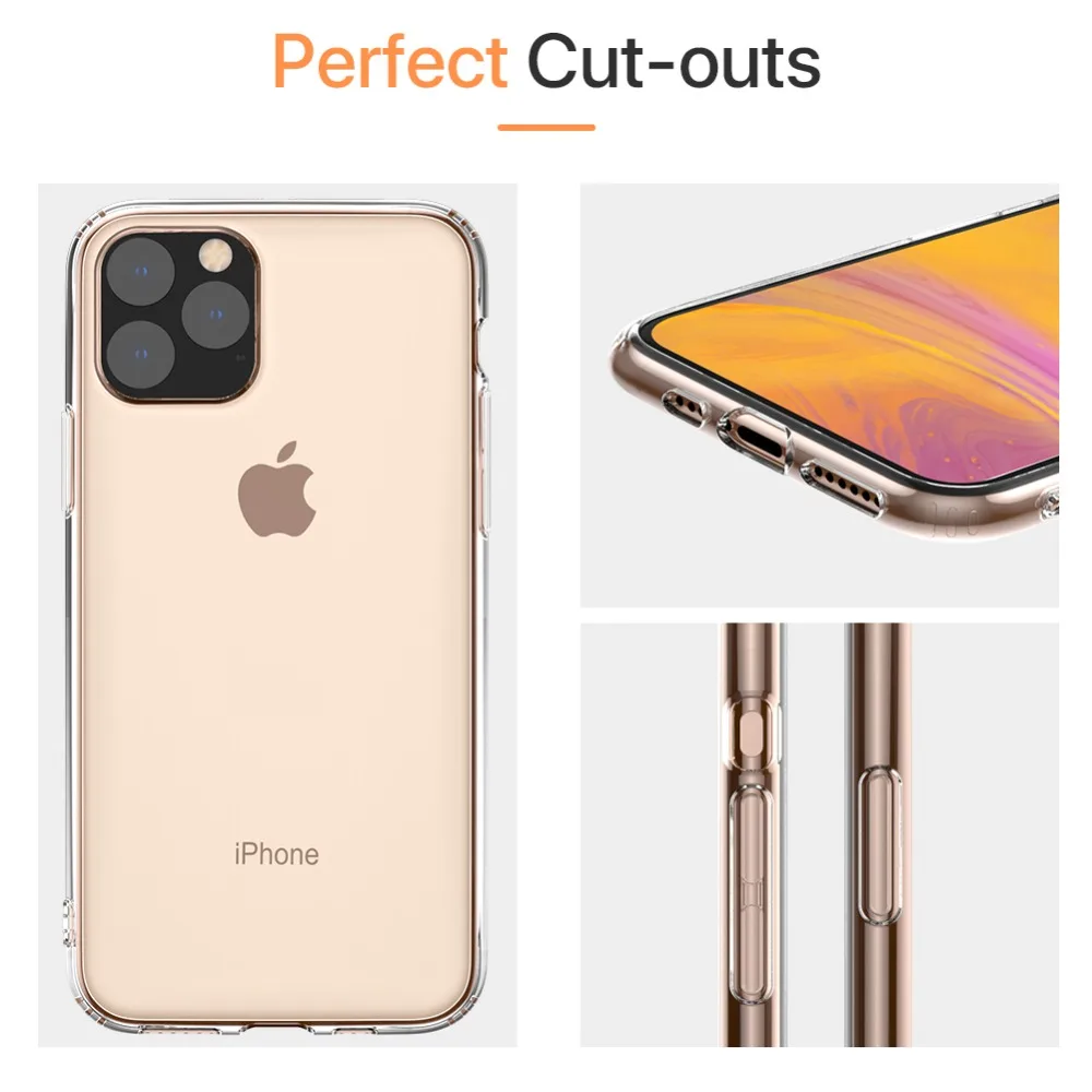 100 шт. защитный чехол для всего тела, совместимый с iPhone 11 Противоскользящий ТПУ ультра толстый прозрачный чехол для iPhone 6,5''