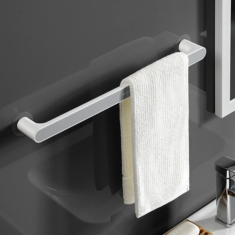 

Self-adhesive Towel Holder Rack Wall Mounted Towel Hanger Bathroom Organizer Towel Bar Shelf Bathroom Hook Kitchen Wipes Hanging