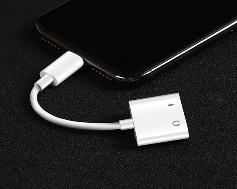 2 в 1 3,5 мм аудио адаптер для зарядки для iPhone 7 8 Plus X XR XS 11 Pro Max 3,5 мм разъем аудио разветвитель для зарядки адаптер