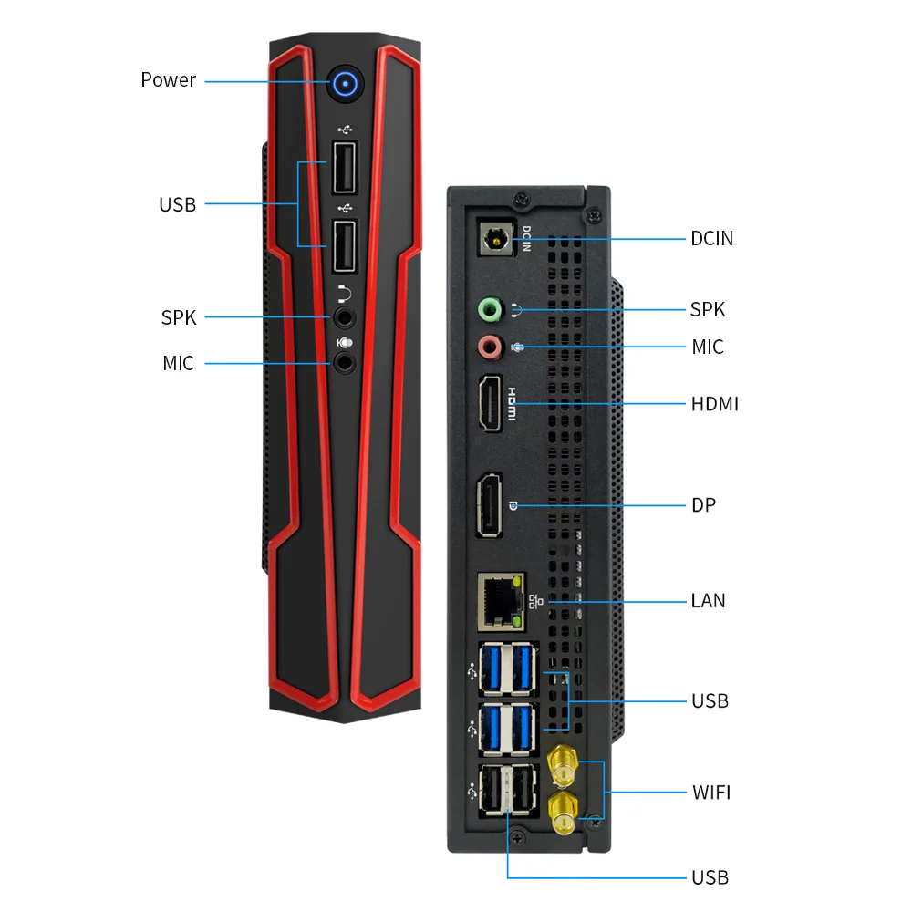 

TexHoo Gaming Mini PC Windows 10 Linux Ubuntu Intel Core i5 i3 10100 i7 Processor With Graphics Card RX550-4G Desktop Computer