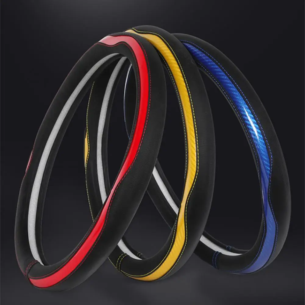 Чехлы на руль автомобиля бесшовные Нескользящие черного цвета для руля