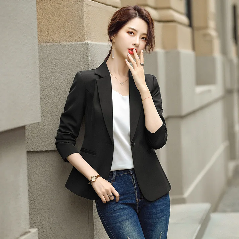 

Женская Профессиональная офисная куртка, новинка 2022, Осенний Женский Повседневный высококачественный Блейзер, модный костюм для женщин дл...