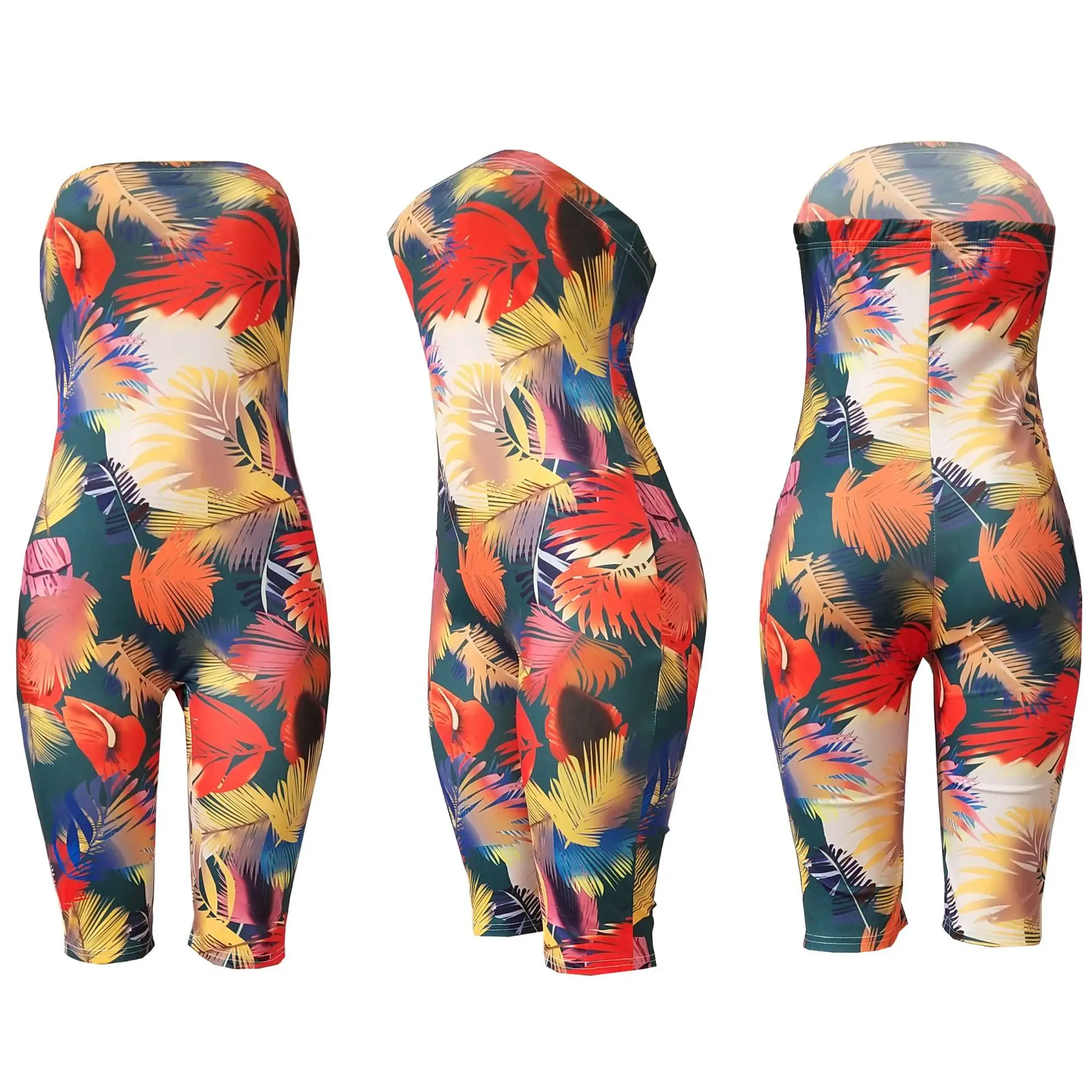 

Women's Printed Tube Top Jumpsuit Summer Fashion Wild Sexy Sleeveless Slim Fit Bodysuit