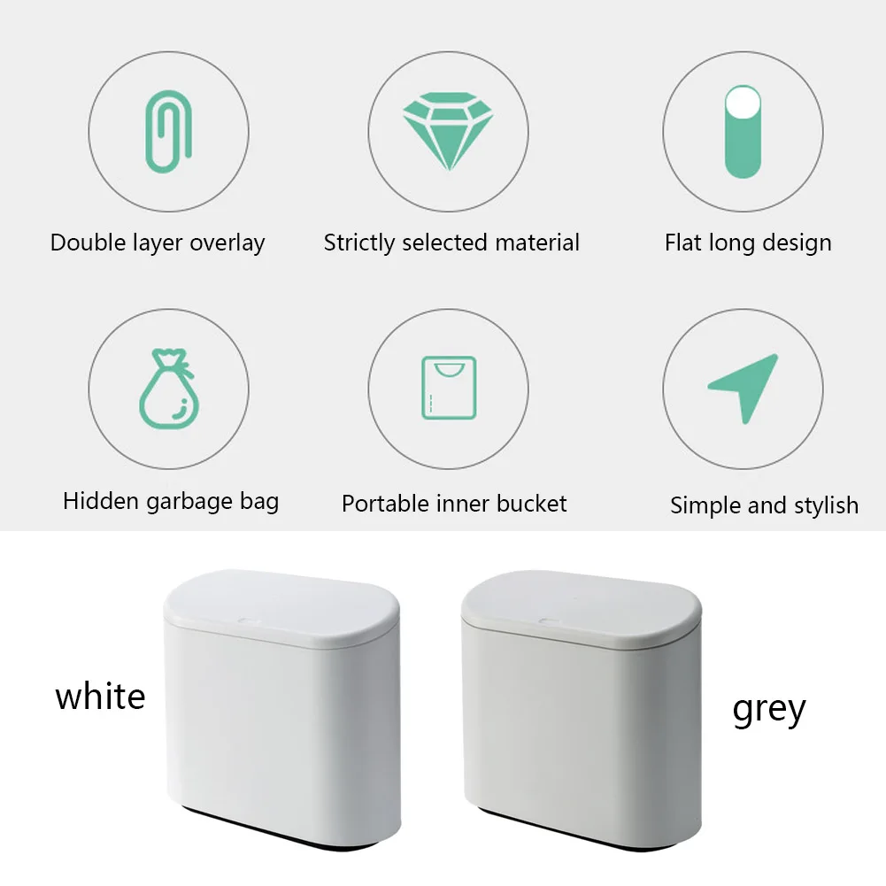Trash Cans For The Kitchen Bathroom WC Garbage Classification Plastic Rubbish Bin Dustbin Bucket Pressing Type Round Waste | Дом и сад