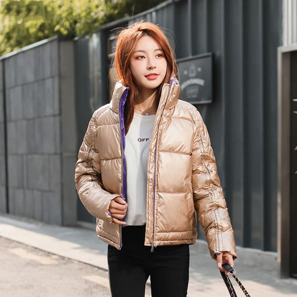 New Women Down Coat Autumn Winter White Duck Cotton Padded Jacket Female Slim Overcoat Fashion Outerwear Warm Coats clothing | Женская