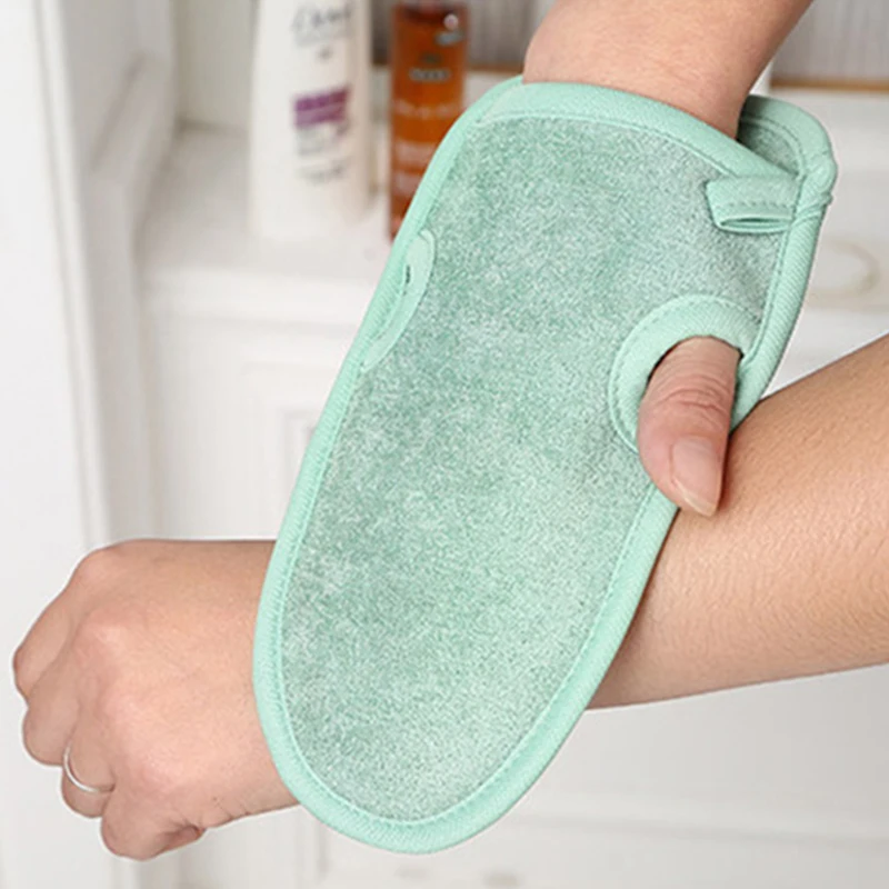 Двухсторонние рукавицы для ванной очищающий скраб тела перчатка душа Спа