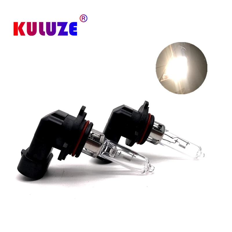 KULUZE 2 Pcs Good Quality Long Life HB3 9005 12V 65W Halogen Bulb White UV Quartz Glass Lamps Clear Car HeadLight P20d