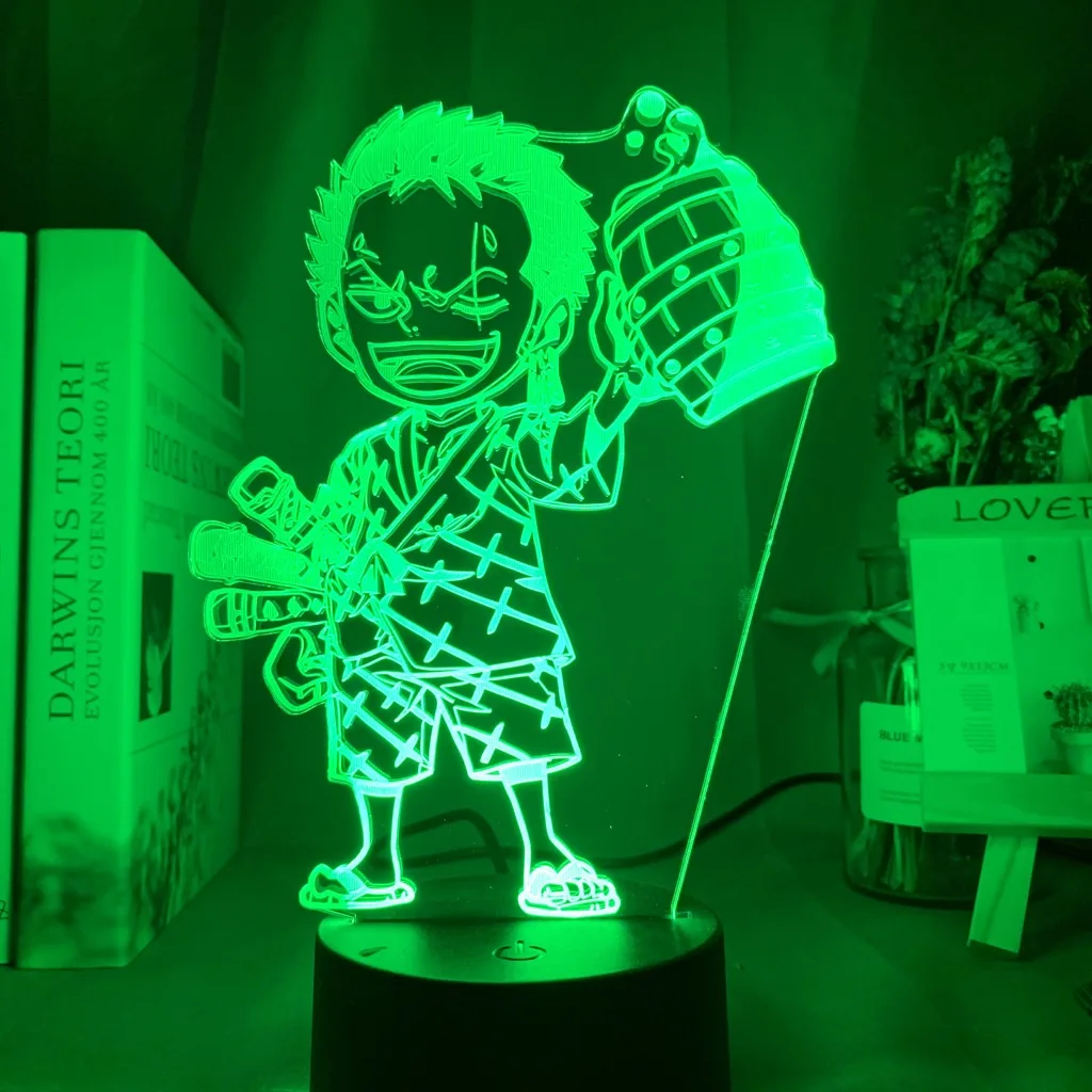 

Led Night Light Roronoa Zoro Figure Anime ONE PIECE Nightlight Kids Child Bedroom Decoration Manga Usb Table 3d Lamp Xmas Gift