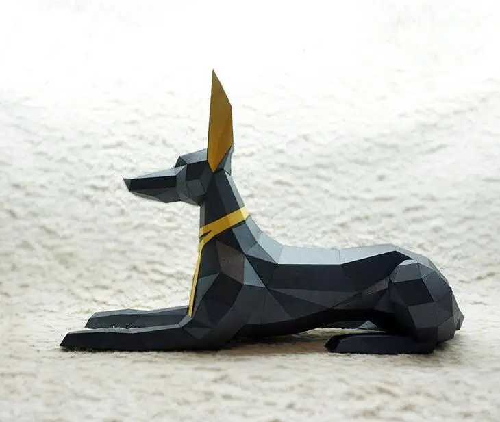 3d бумажные модели животных papercraf собака анубис бульдог Пинчер кошка бумажная