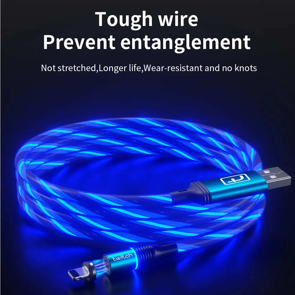 

Twitch Magnetic Charging LED Lighting Fast Charger Magnetic USB Type C Cable Magnetic Cable USB Micro for Samsung iPhone Huawei