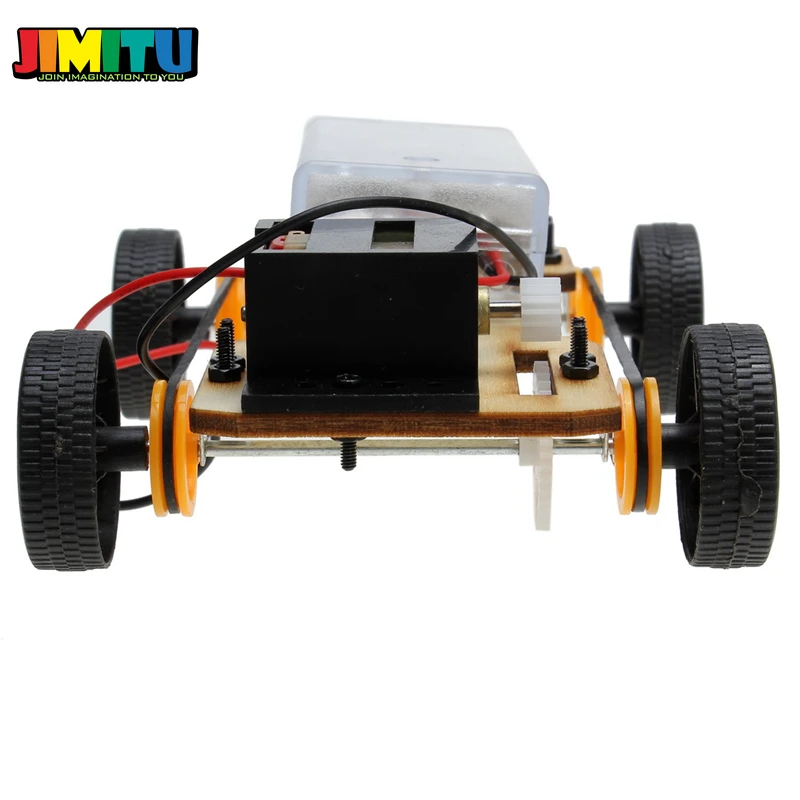 JIMITU DIY деревянный ручной четырехколесный электромобиль без аккумулятора