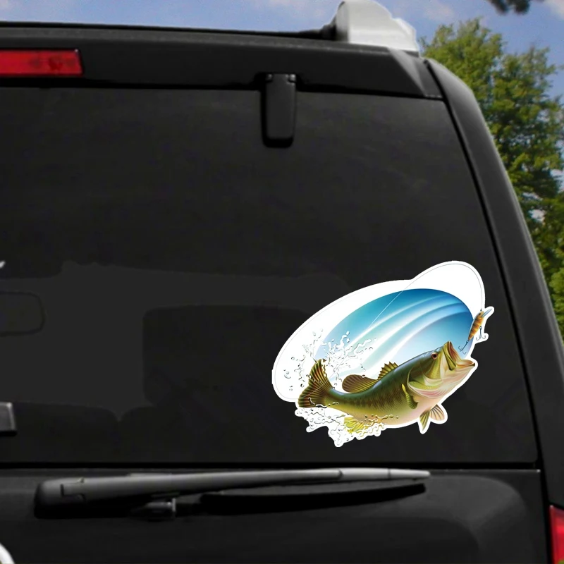 

Tri Mishki WCS866 15x12.6cm fishing car sticker PVC coloful Decals Motorcycle Accessories sticker